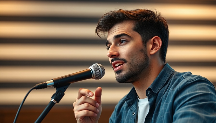 Young man discussing real estate investment advantages on a podcast.