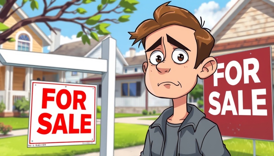 Golden Age of Real Estate is Over: concerned man by 'For Sale' sign.
