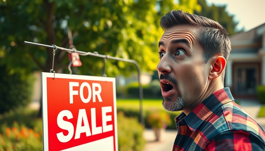 The Golden Age of Real Estate promo with surprised man and for sale sign.