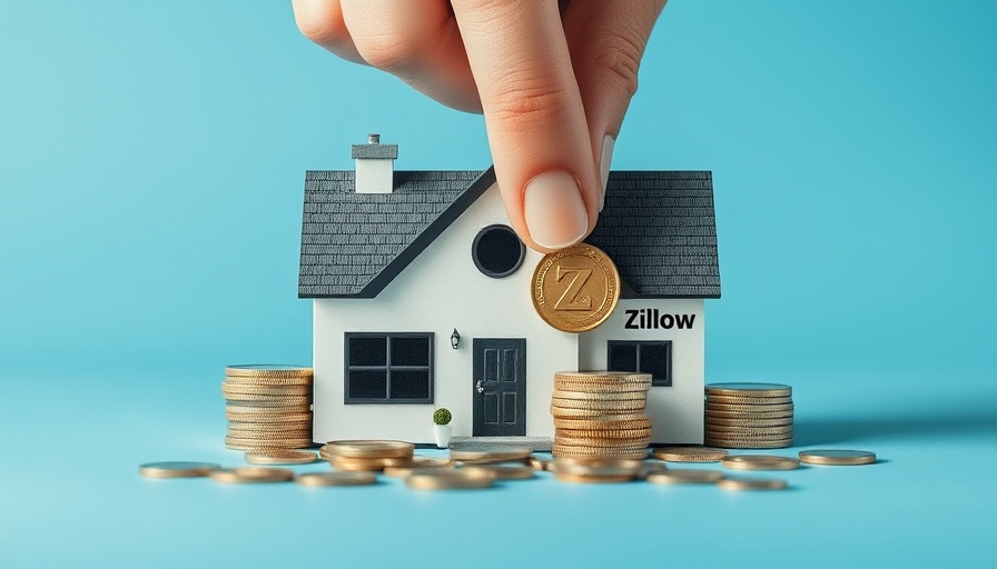 Zillow new tools for home buying and renting; conceptual image with house and coins.