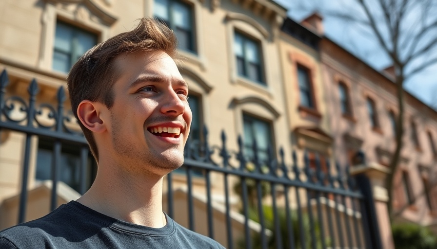 Young man discussing choosing the right neighborhood.