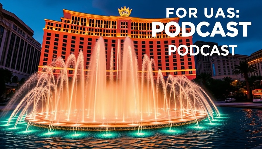 Podcast promo with cityscape and fountain, Invest in Real Estate Agents.