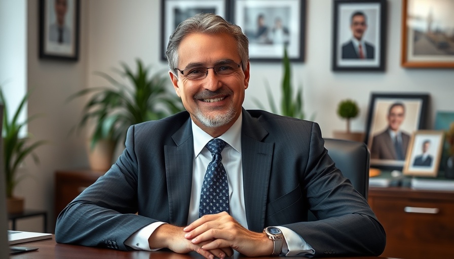 Middle-aged man at desk discussing commercial real estate investment opportunities.