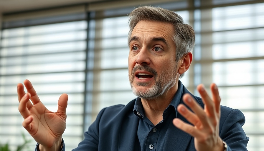 Middle-aged man discussing Wyoming LLCs in an office setting.