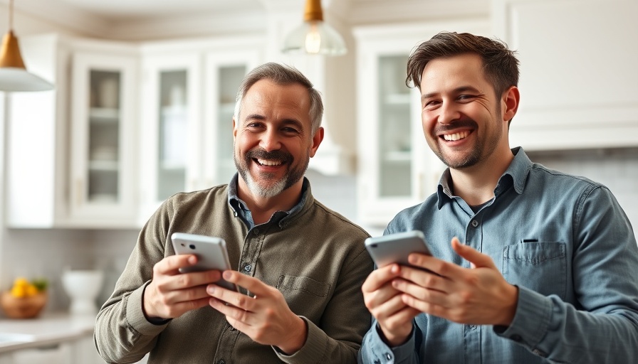 Men in a kitchen smiling, pondering 'where should we go next'