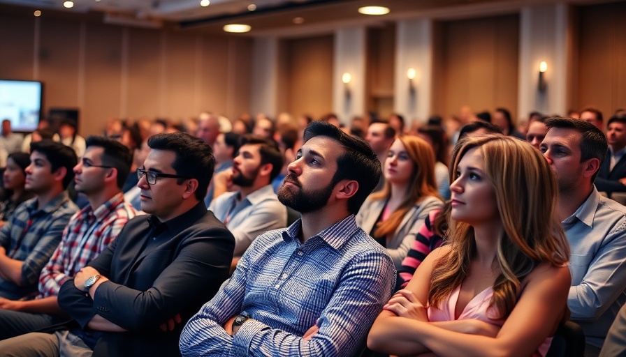 Business seminar attendees listening attentively at Cash Flow Road Show.