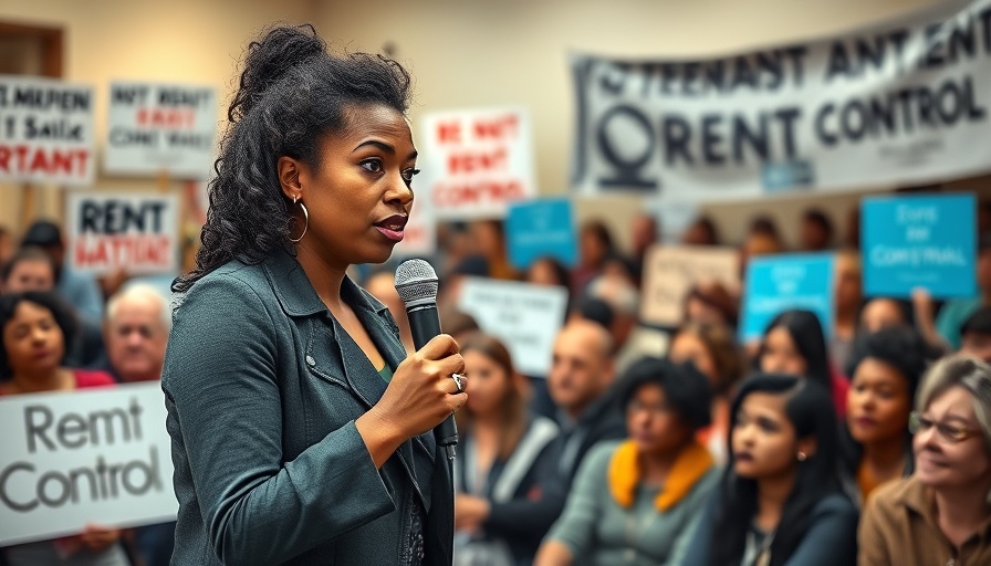 Tenant rights advocacy NYC meeting with speaker and audience.