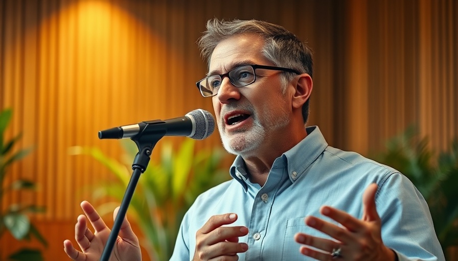 Middle-aged man discussing retirement account tax-free ATM benefits in a studio.