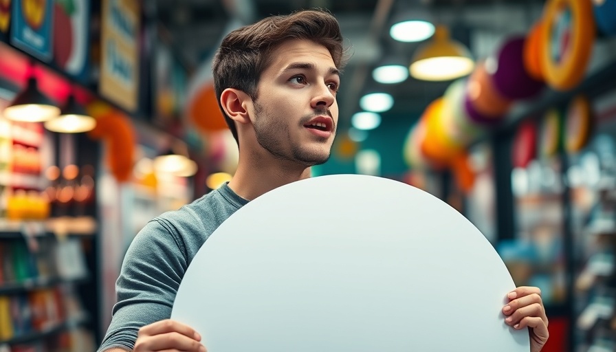 Young man discussing an investment plan, colorful indoor setting.