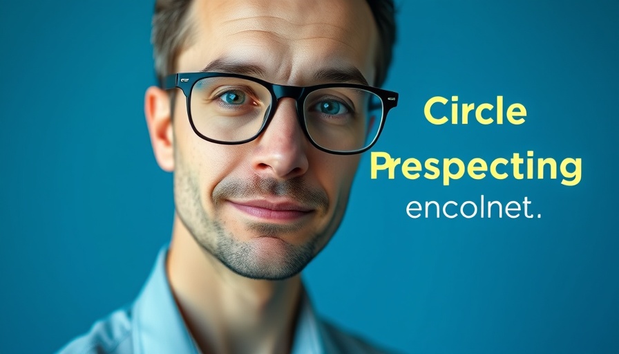 Circle Prospecting for Real Estate: Professional man with glasses on a blue background.