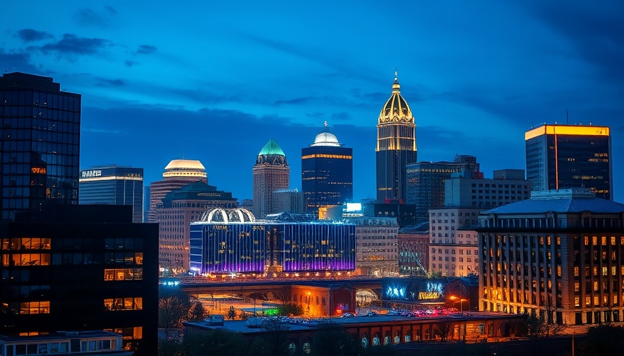 Baltimore night skyline highlighting Century 21 expansion.