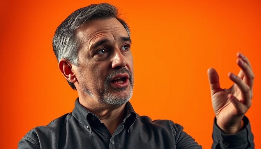 Confident speaker delivering motivational good news stories.