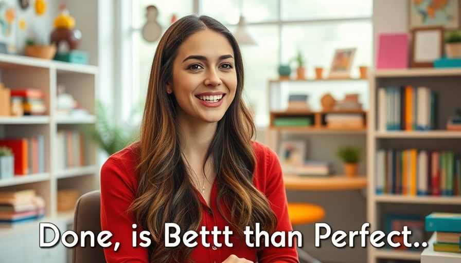 Confident woman in cozy office discussing real estate confidence.