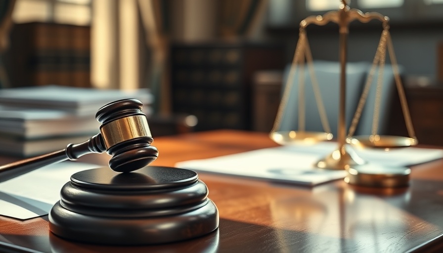 MLS PIN Settlement concept with gavel and scales of justice on desk.