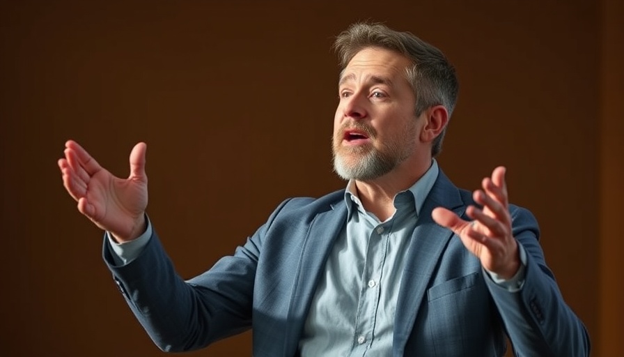 Motivational speaker inspiring real estate agents with new playbook tips.