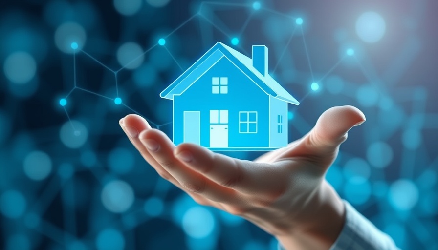 Digital hologram house illustrating income verification solutions with tech icons.