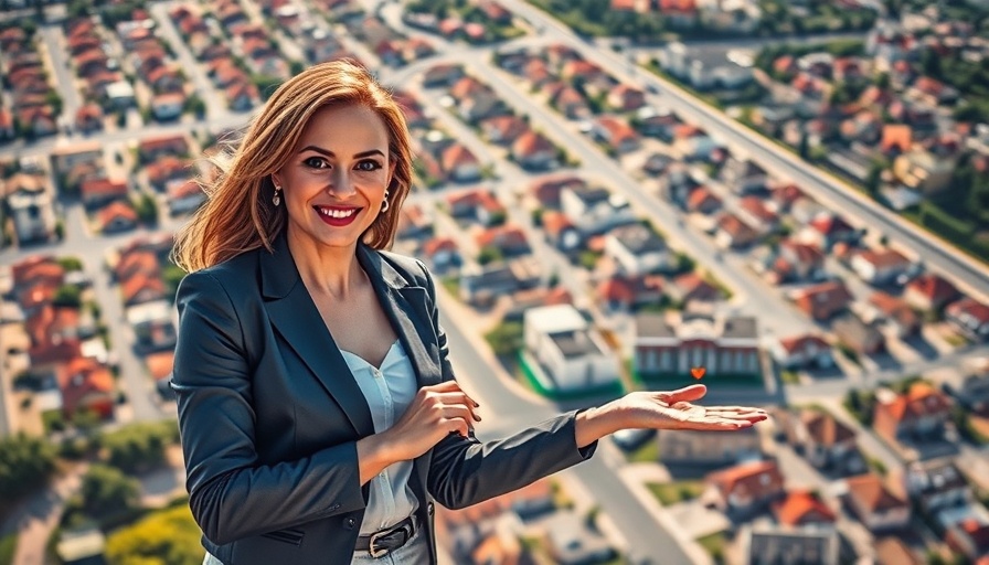 Real estate investing stages concept with a confident woman.