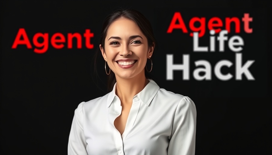 Confident woman with text overlay about real estate hack.