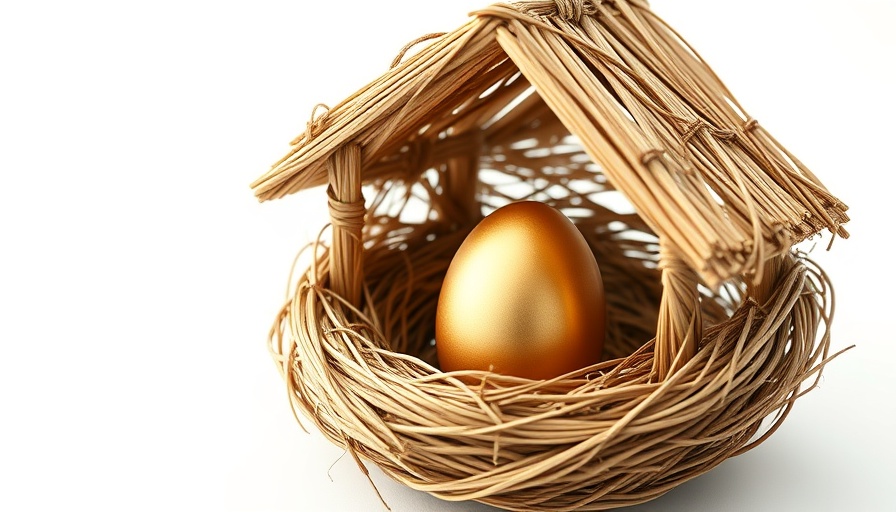 Capital gains tax for senior homeowners, golden egg in house-shaped nest.