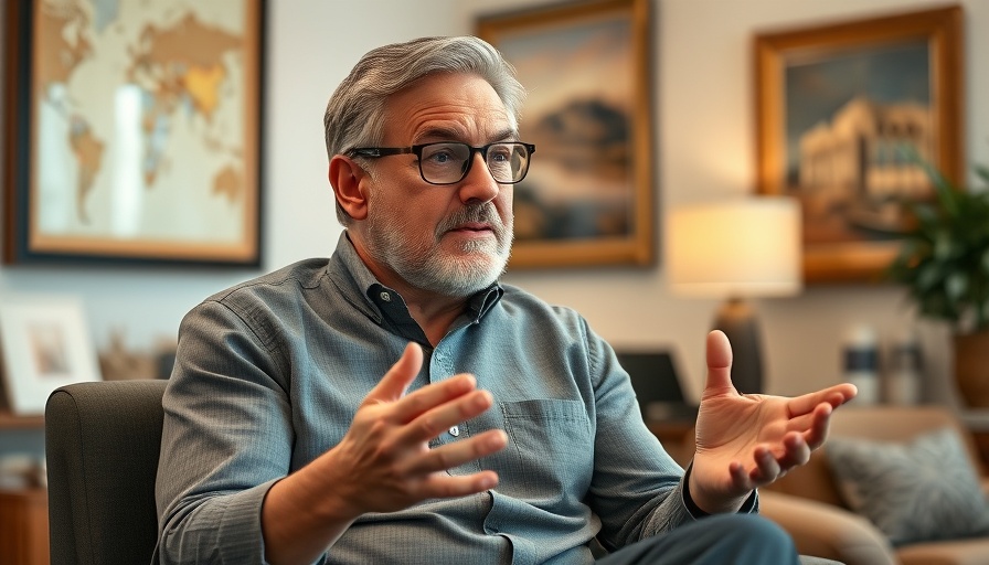 Man explaining how to save $70,000 with a Solo 401k, seated indoors.