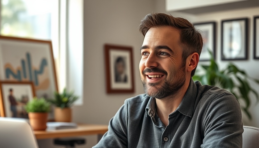 Man in office discussing sales trends and cap rate insights.