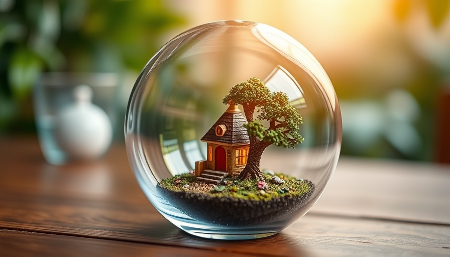 Miniature house in glass dome symbolizing lower mortgage rates.