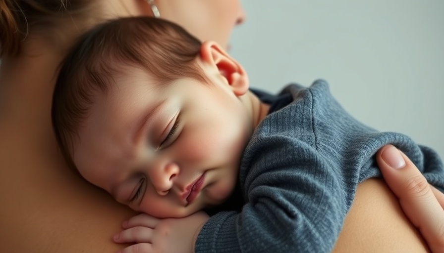 Close-up of a mother gently holding a sleeping baby. Jamaica fertility rate.