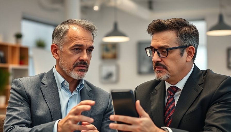 Two businessmen discussing assisted living investments in a video call.