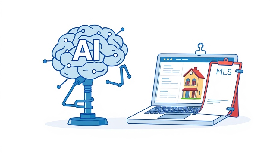 AI-driven property data in real estate integration illustration.