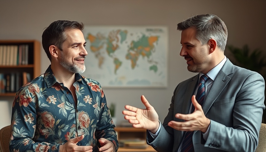 Two men discussing the power of gratitude and generosity in a virtual conversation.