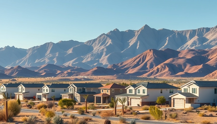 Suburban neighborhood with modern homes and mountain backdrop, illustrating lower mortgage rates housing inventory.