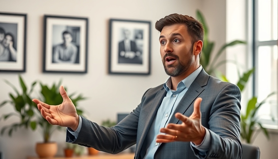 Professional man delivering a presentation in an office environment.
