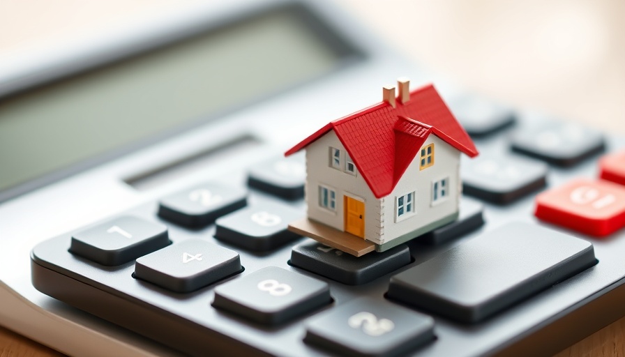 Model house on calculator symbolizing first-generation homebuyers.