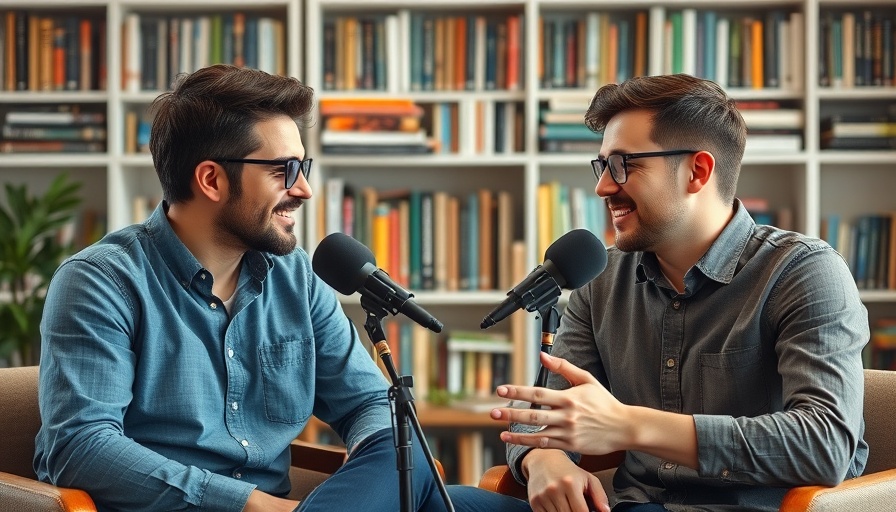 Two men in podcast setting discussing entrepreneurial mindset and adaptation.