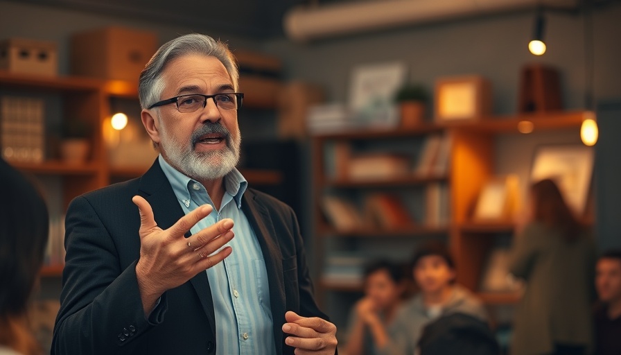 Man discussing smart betting in real estate in a business seminar.