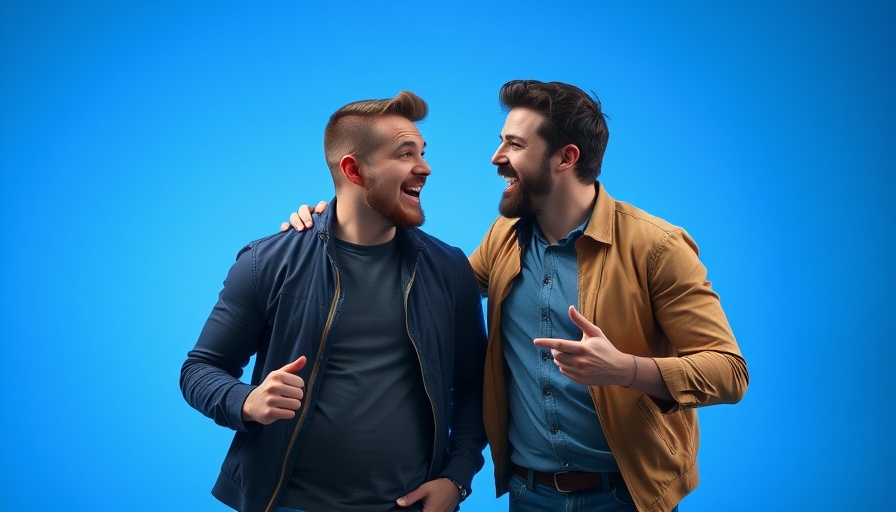 Two men confidently discussing, embodying perseverance principles.