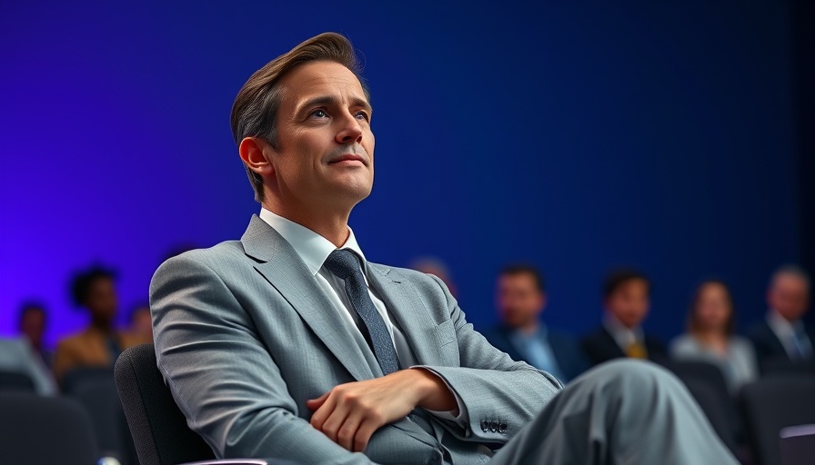 Man in gray suit seated at event, symbolizing professional engagement
