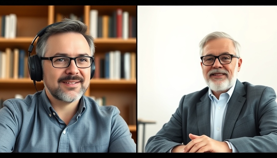 Two men discussing industrial rent increases 2023 on video call.