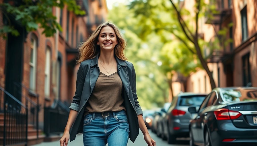 Residential street NYC lease assignment rights, woman walking.