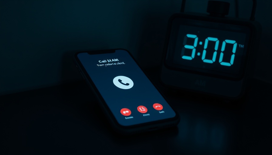 AI Agent handles seller calls at 3 AM with smartphone and digital clock.