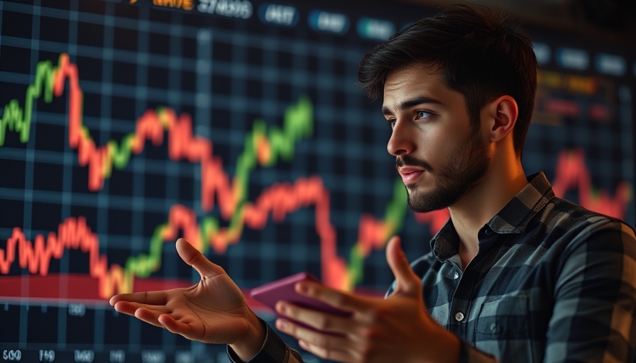 Man analyzes mortgage rate trends, discussing lowest rates of the year chart.