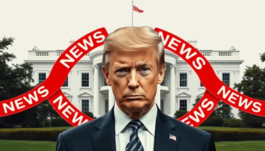 Graphic collage of news banners with White House backdrop