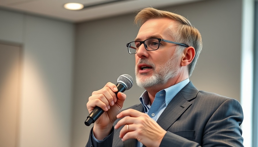 Middle-aged man discussing Trifecta method for entrepreneurs.