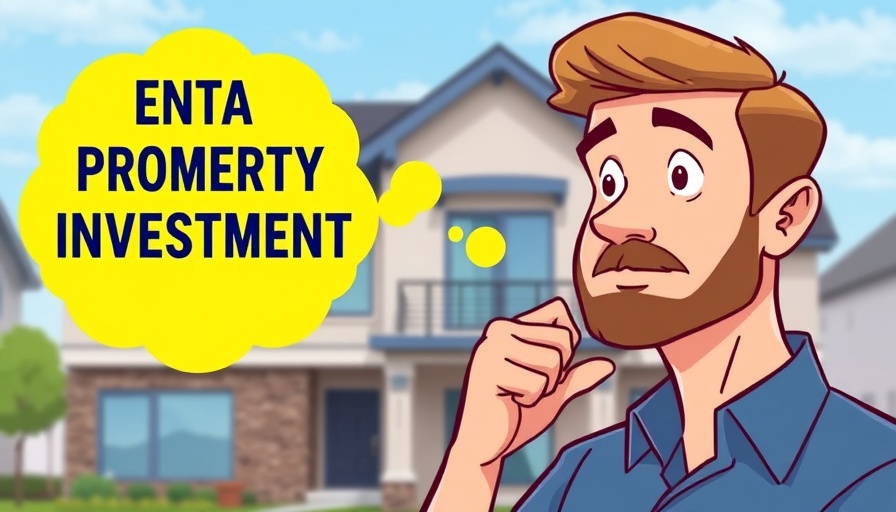 Man thinking about rental properties with a modern house background.