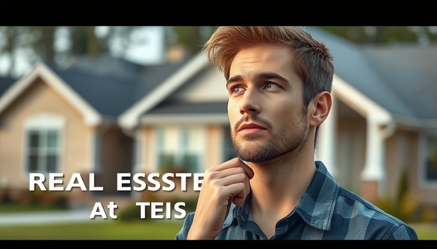 Young man pondering investment with house background, best investment properties to buy right now.