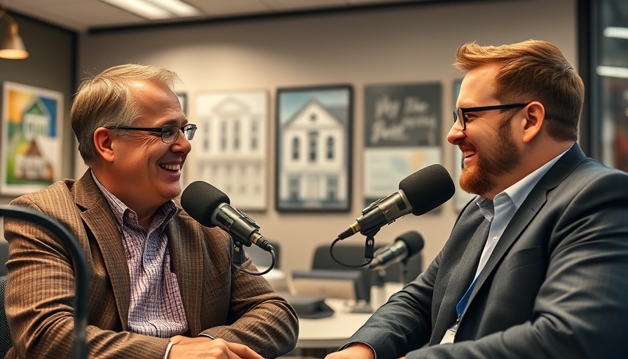 Two men discussing real estate investment metrics in a podcast.