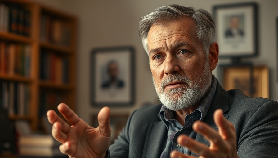 Middle-aged man discusses life insurance asset protection in office.