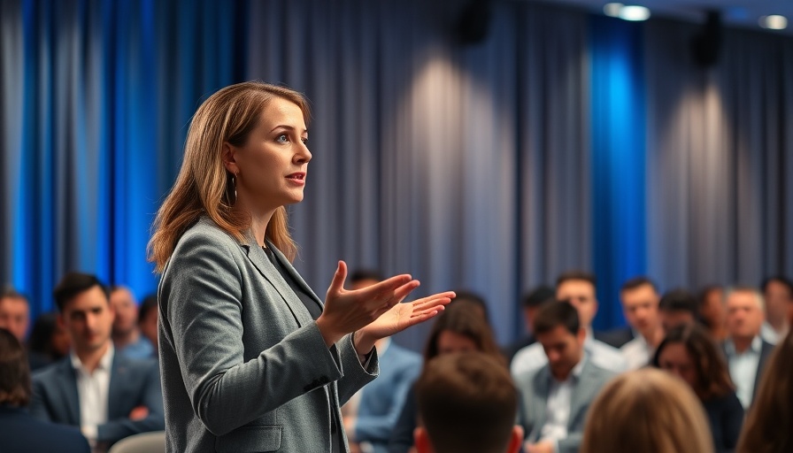 Speaker at real estate conference discussing transparency.