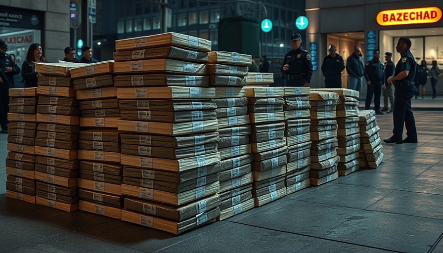 Confiscated packages in drug smuggling arrests in Florida.