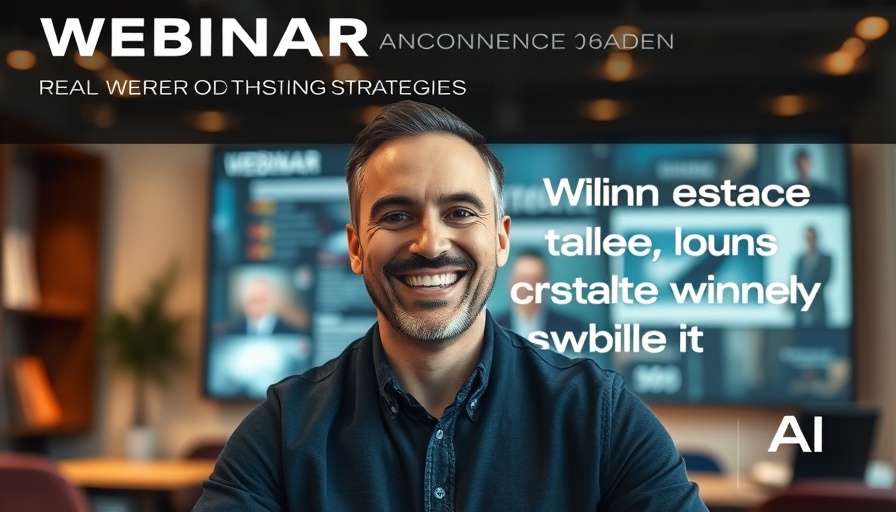 Webinar announcement on video and AI in real estate strategies.